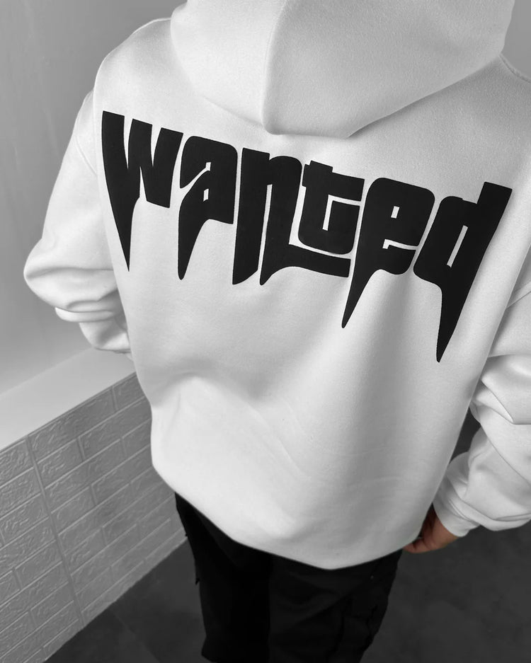 WANTED HOODIE MEDIUM WHITE