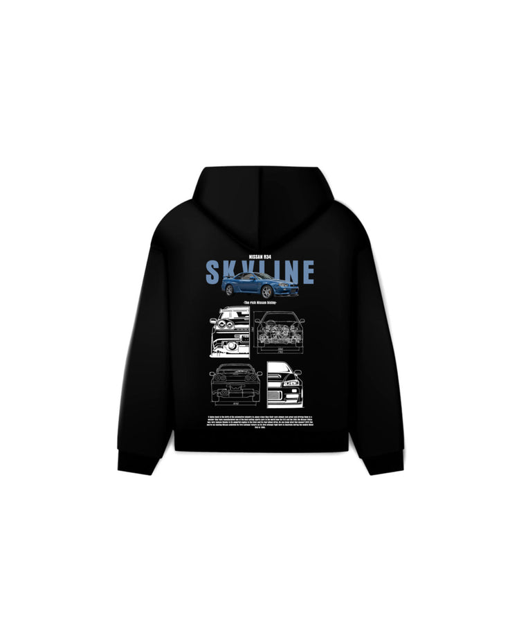 SKYLINE HOODIE BLACK LARGE