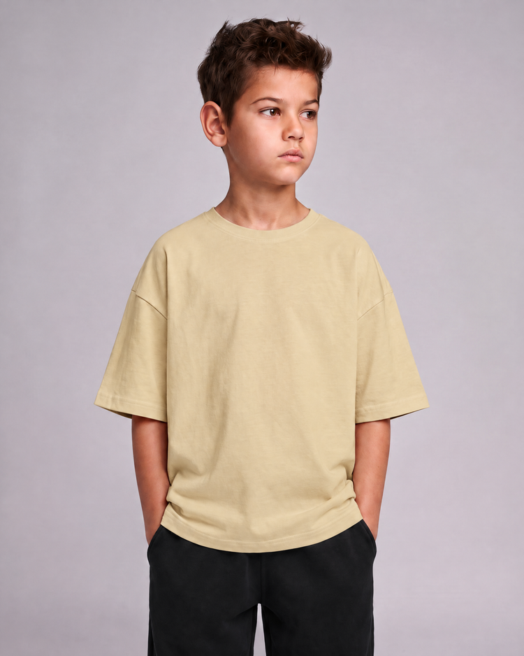 KIDS OVERSIZE T-SHIRT - BOYS - 7-8 YEARS | Beige