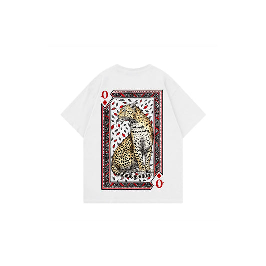 Queen of Diamonds oversize t-shirt white back