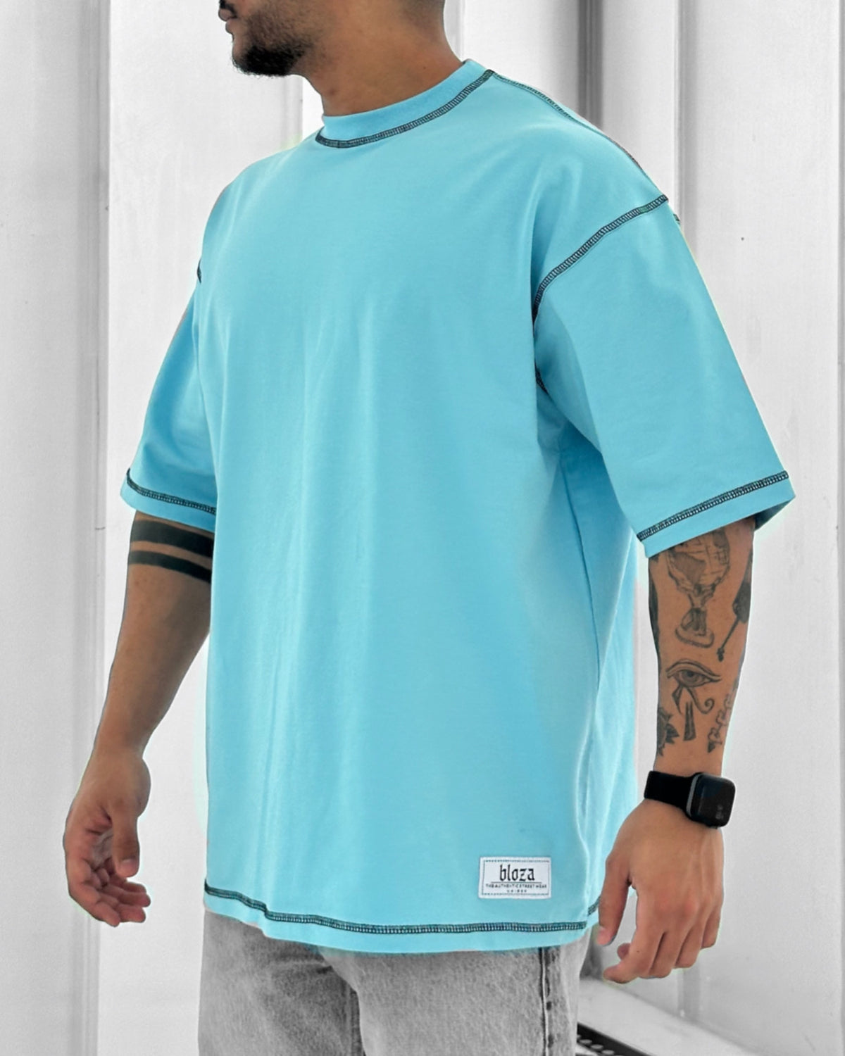 Chain stitched oversize T-shirt
