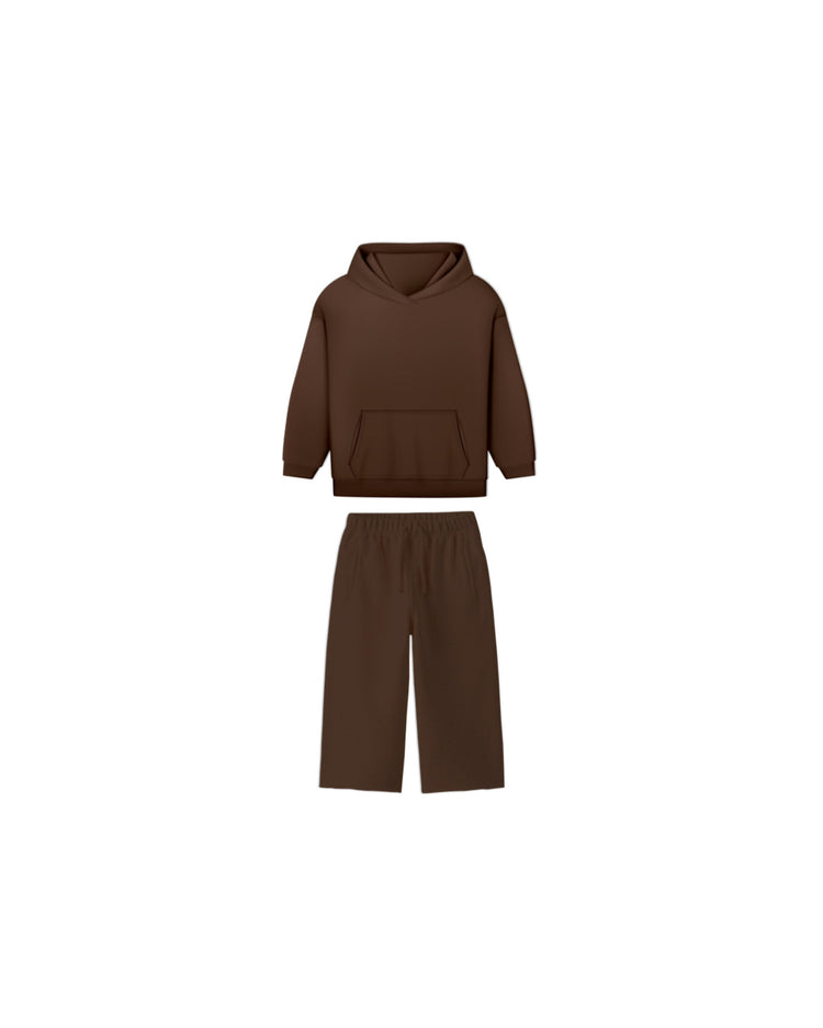 KIDS ESSENTIAL OPEN BOTTOM PANTS & HOODIE 450 GSM SET