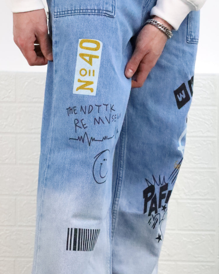 Hip Hop Elastic baggy jeans pants