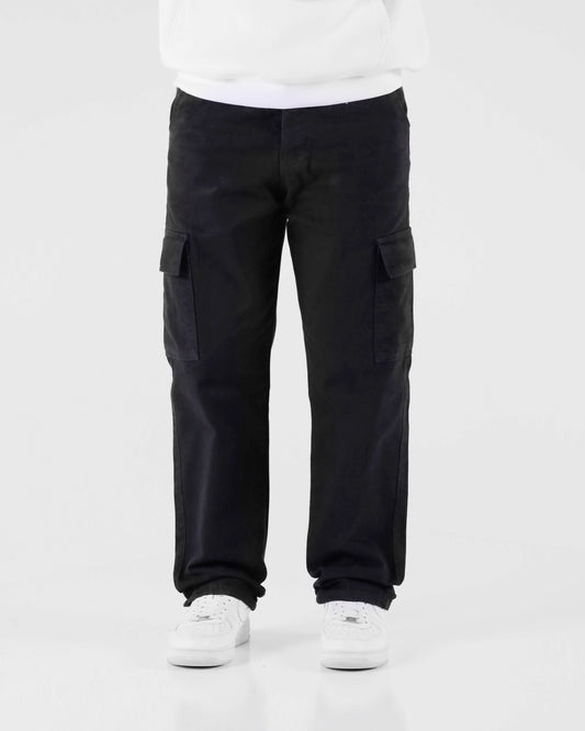 Relaxed fit black cargo pants