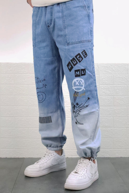 Hip Hop Elastic baggy jeans pants