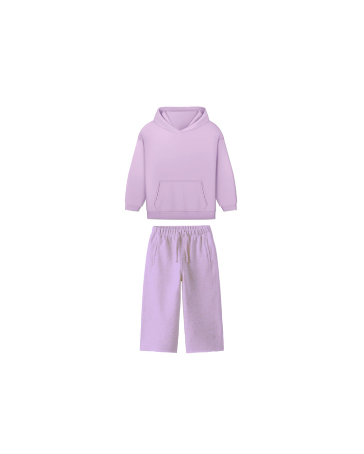 KIDS ESSENTIAL OPEN BOTTOM PANTS & HOODIE 450 GSM SET