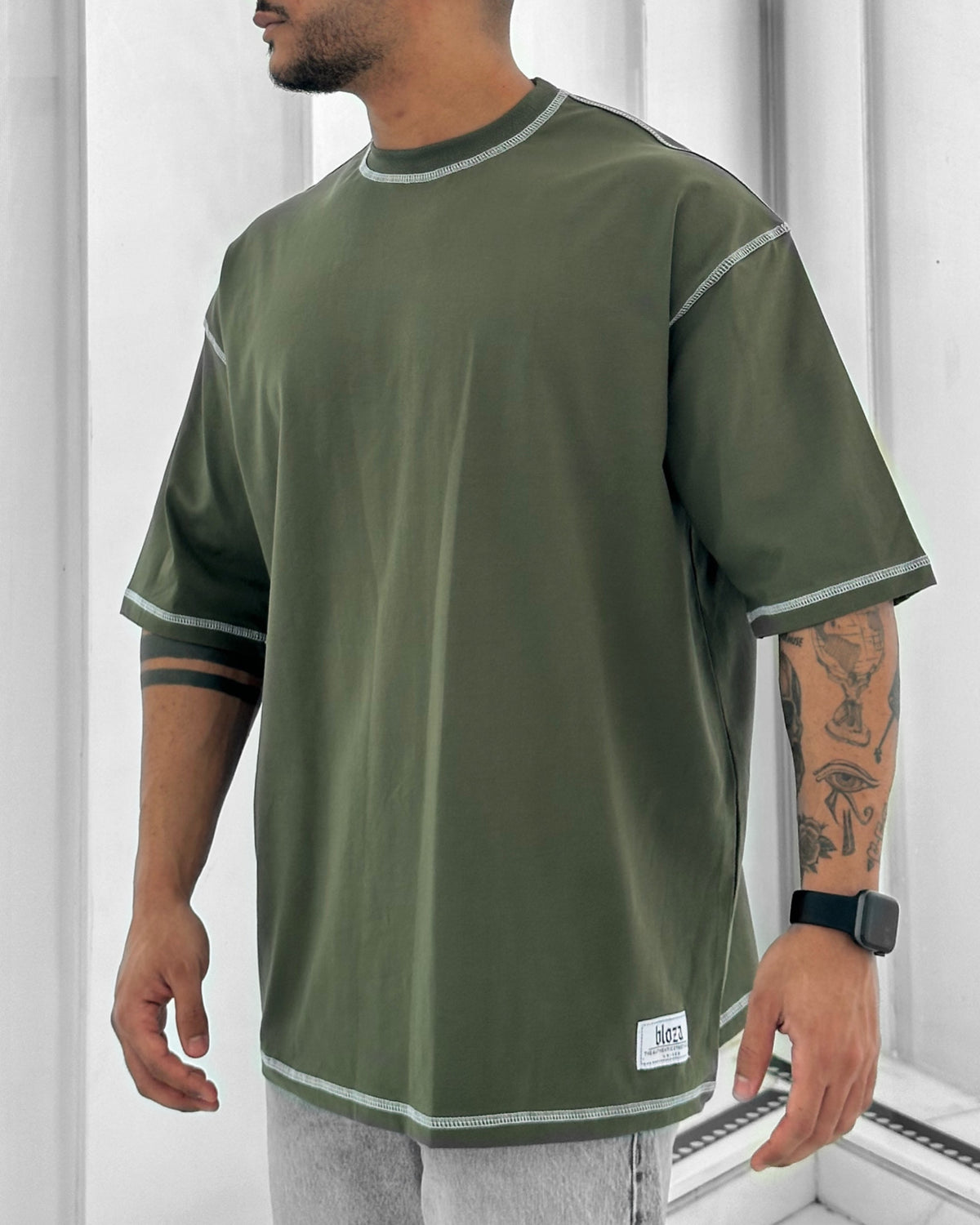 Chain stitched oversize T-shirt