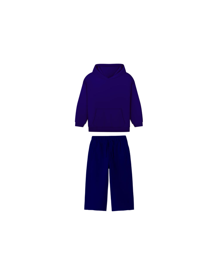 KIDS ESSENTIAL OPEN BOTTOM PANTS & HOODIE 450 GSM SET