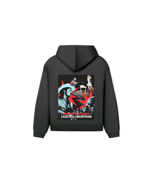 DIE WITH A SMILE DARK GREY HOODIE SMALL