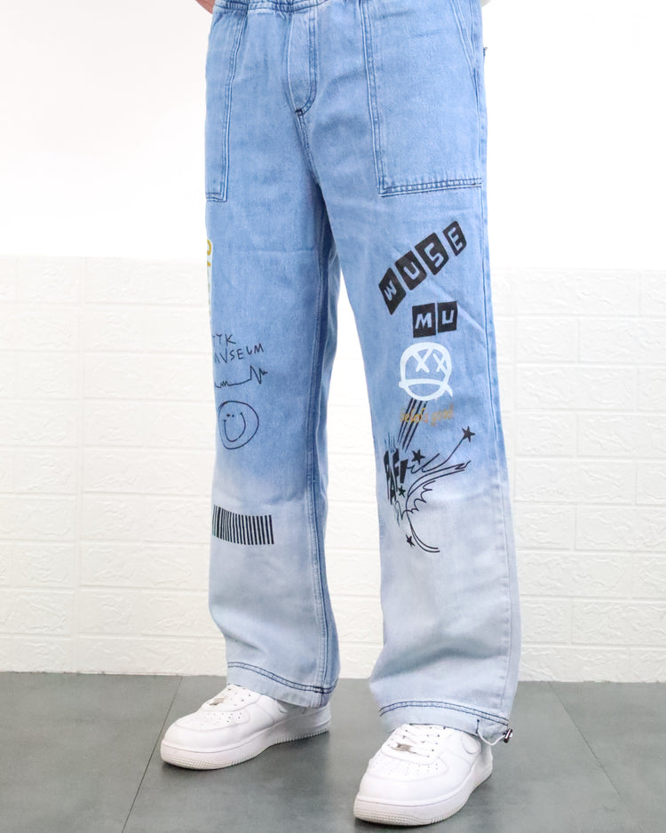 Hip Hop Elastic baggy jeans pants