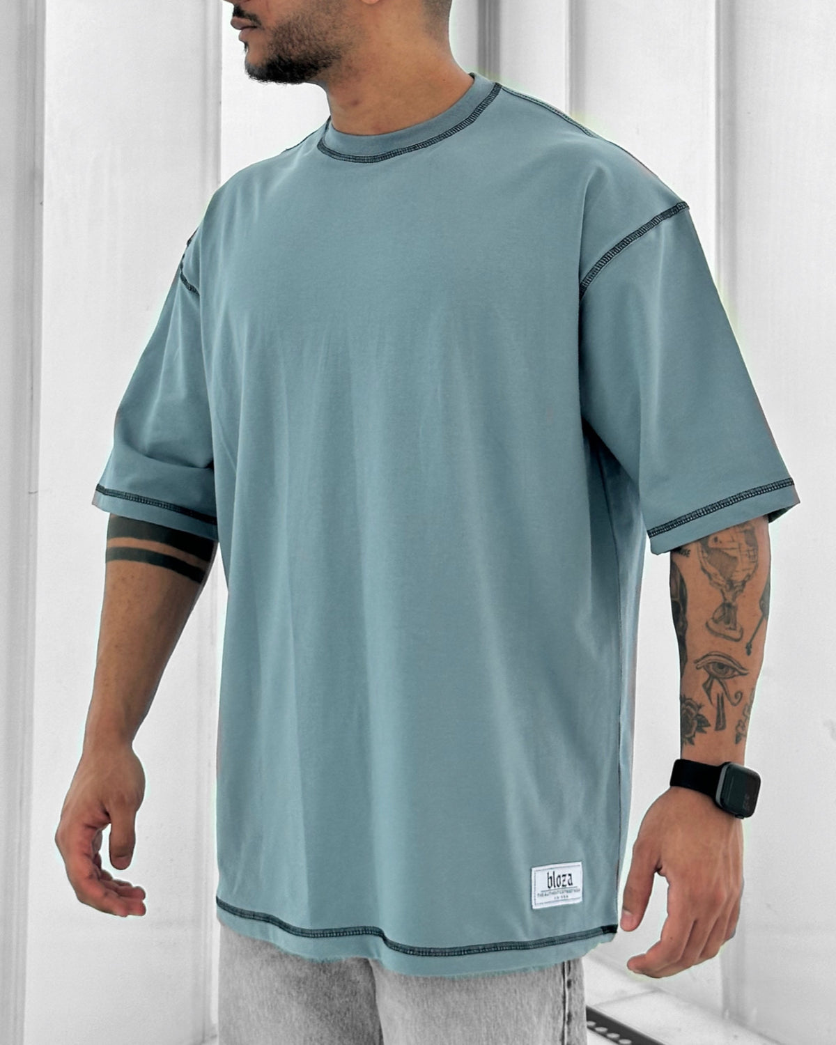 Chain stitched oversize T-shirt