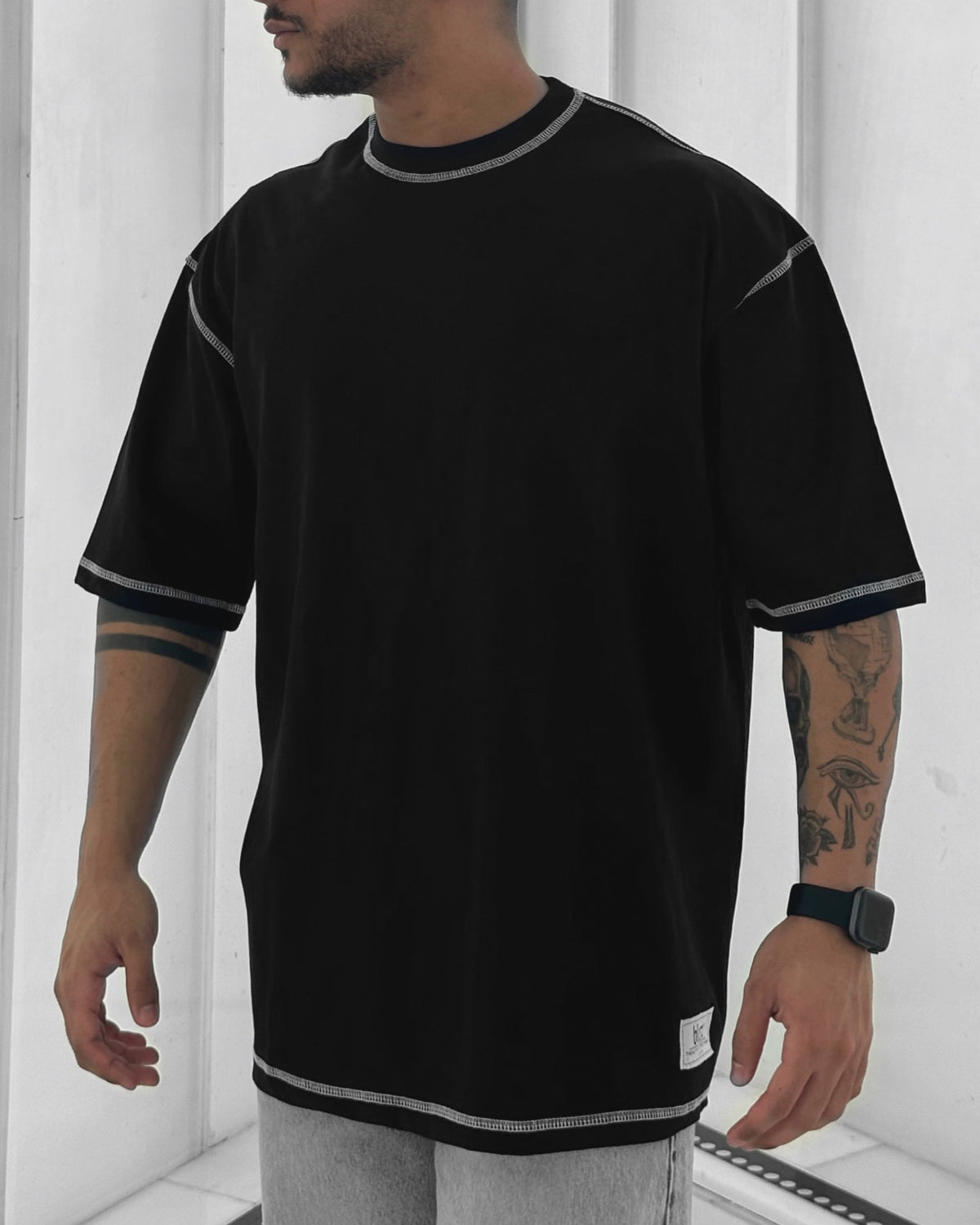 Chain stitched oversize T-shirt