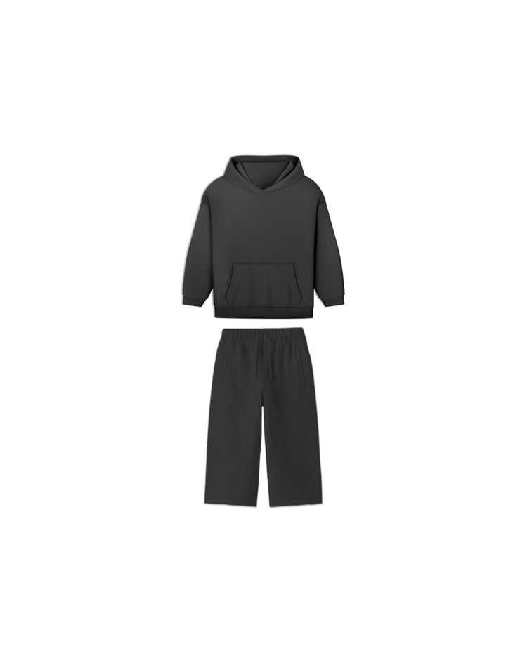 KIDS ESSENTIAL OPEN BOTTOM PANTS & HOODIE 450 GSM SET