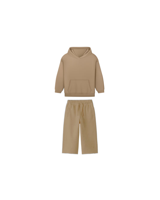 KIDS ESSENTIAL OPEN BOTTOM PANTS & HOODIE 450 GSM SET