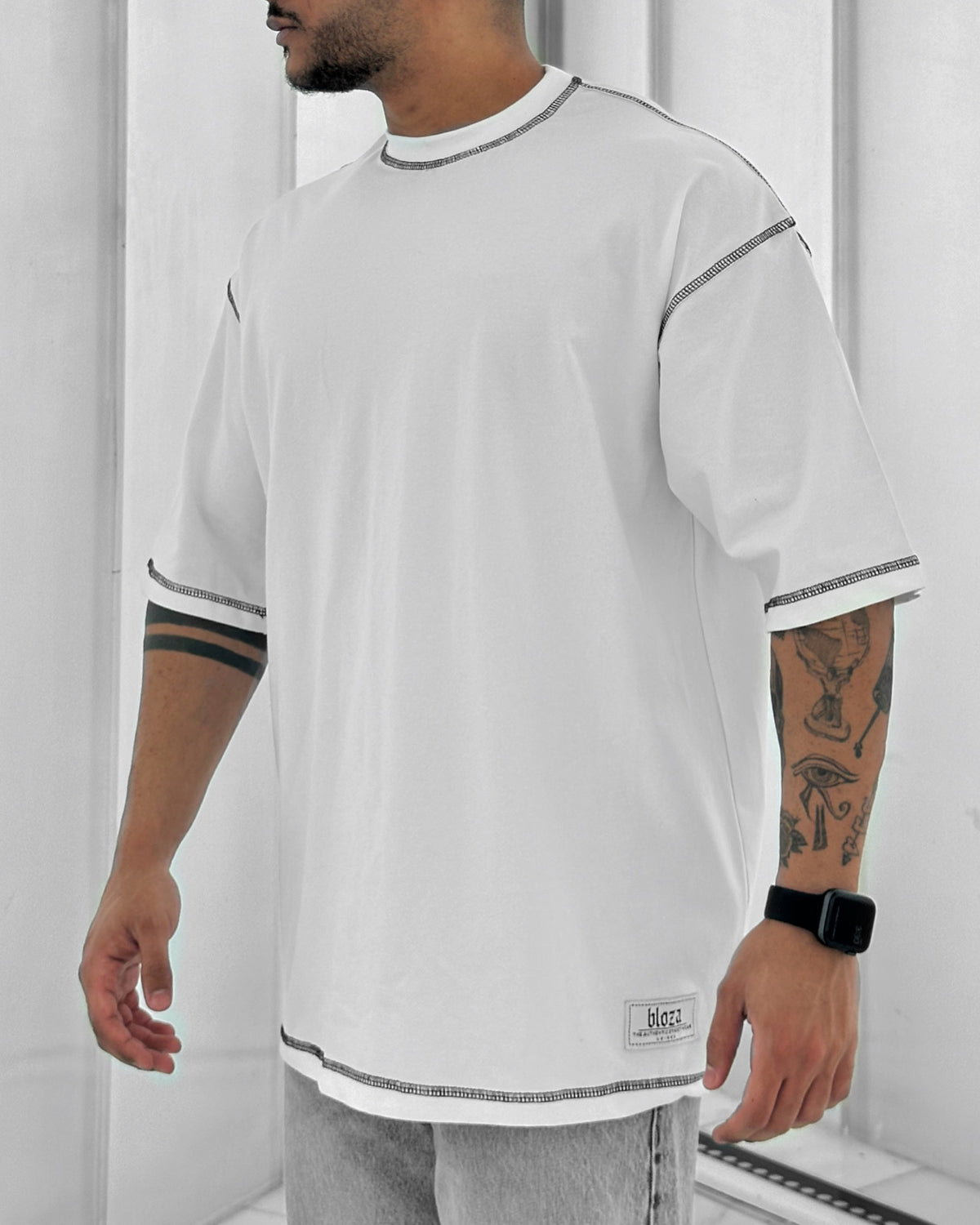 Chain stitched oversize T-shirt