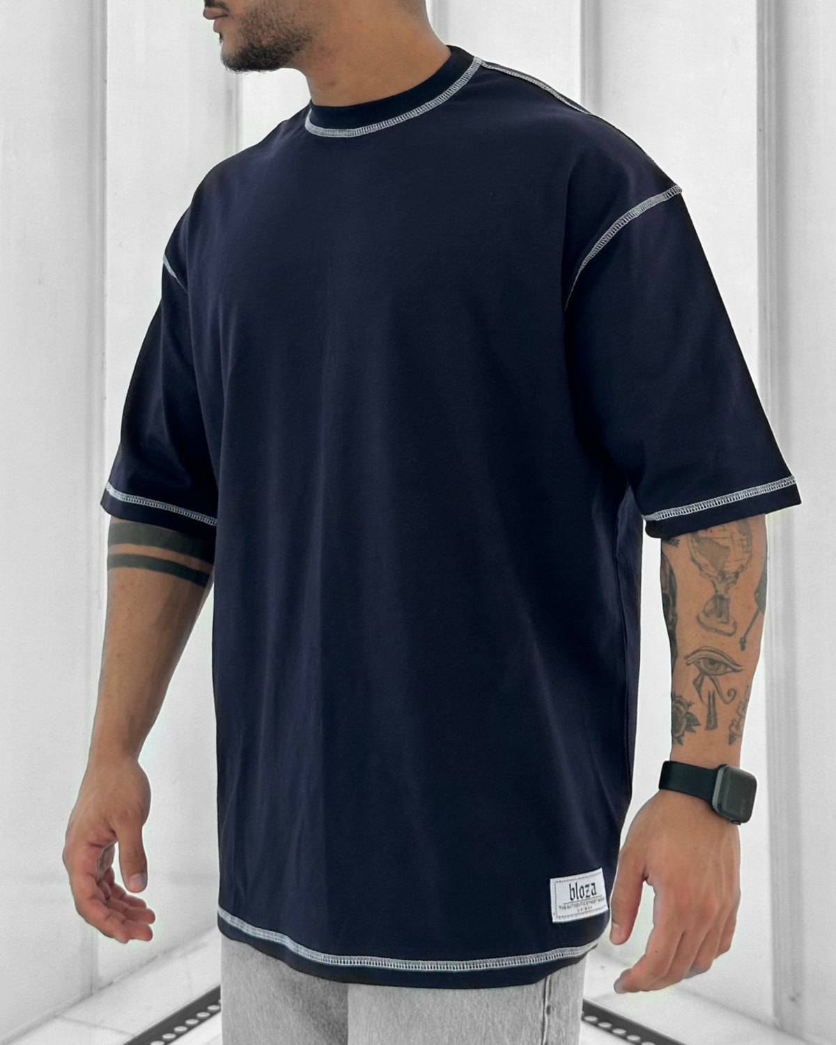 Chain stitched oversize T-shirt