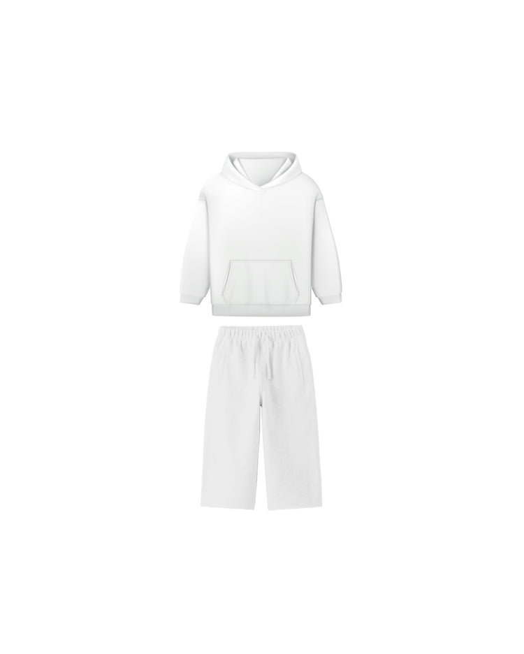 KIDS ESSENTIAL OPEN BOTTOM PANTS & HOODIE 450 GSM SET