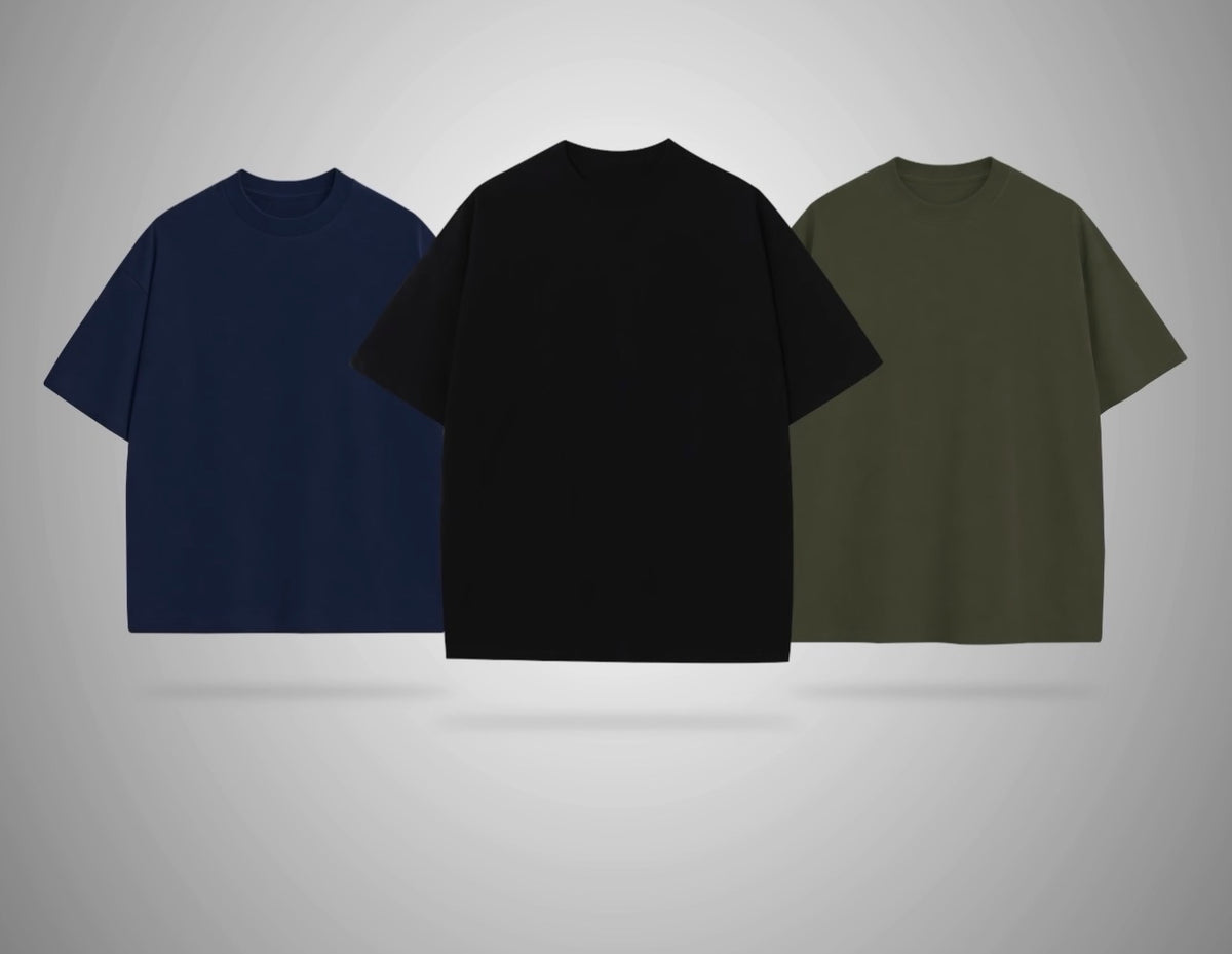 3 piece streetwear t-shirt bundle value pack UAE