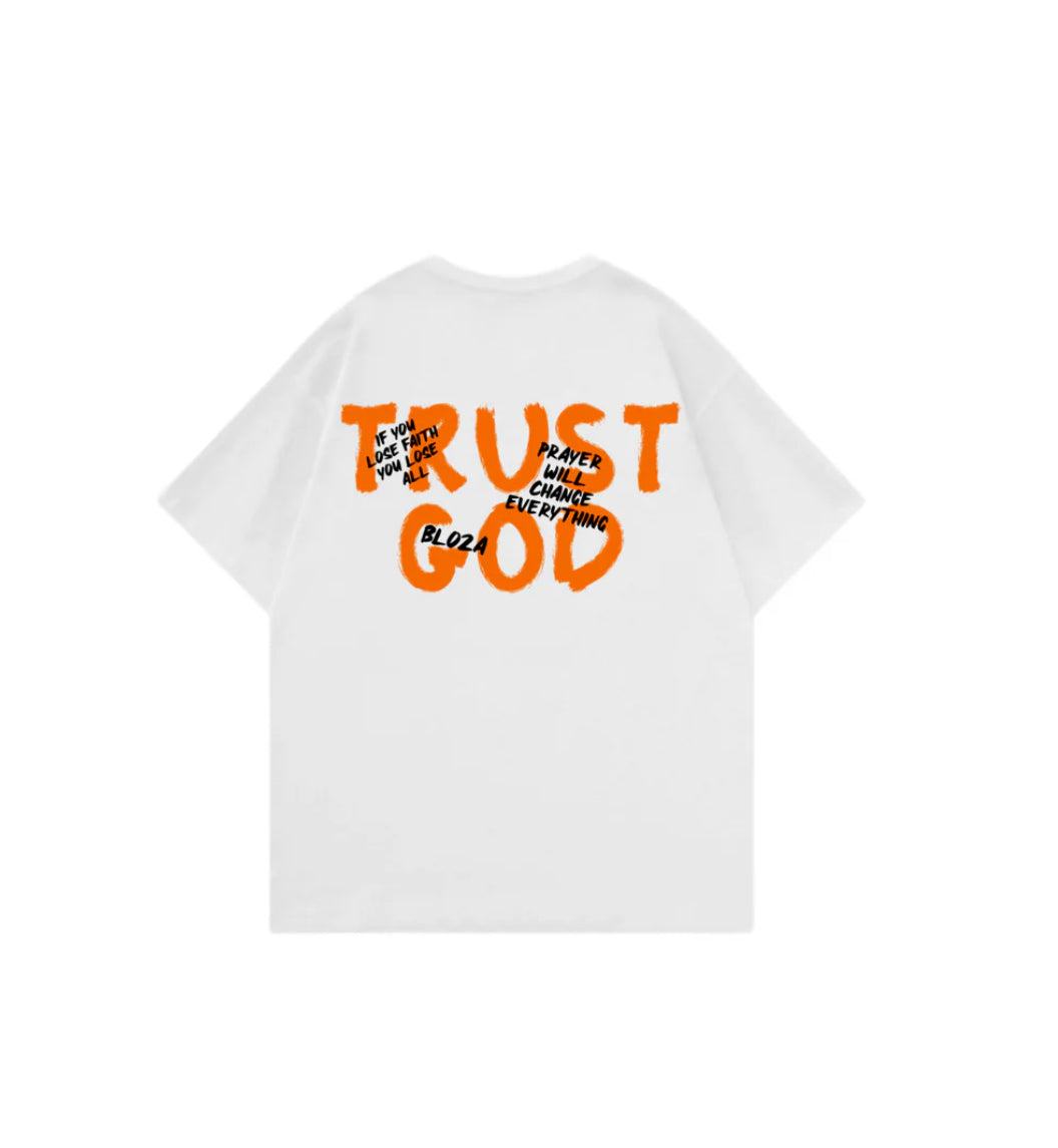 TRUST GOD WHITE TSHIRT XS
