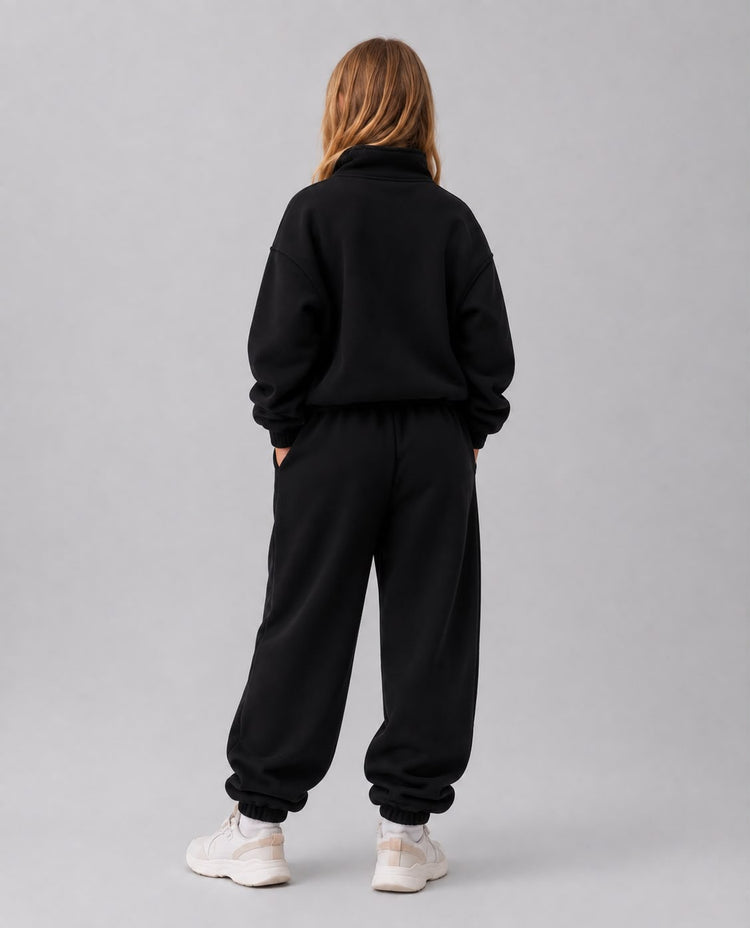 KIDS HIGH NECK ZIP-UP SWEATSHIRT & ZIPPER HOODIE 450 GSM SET