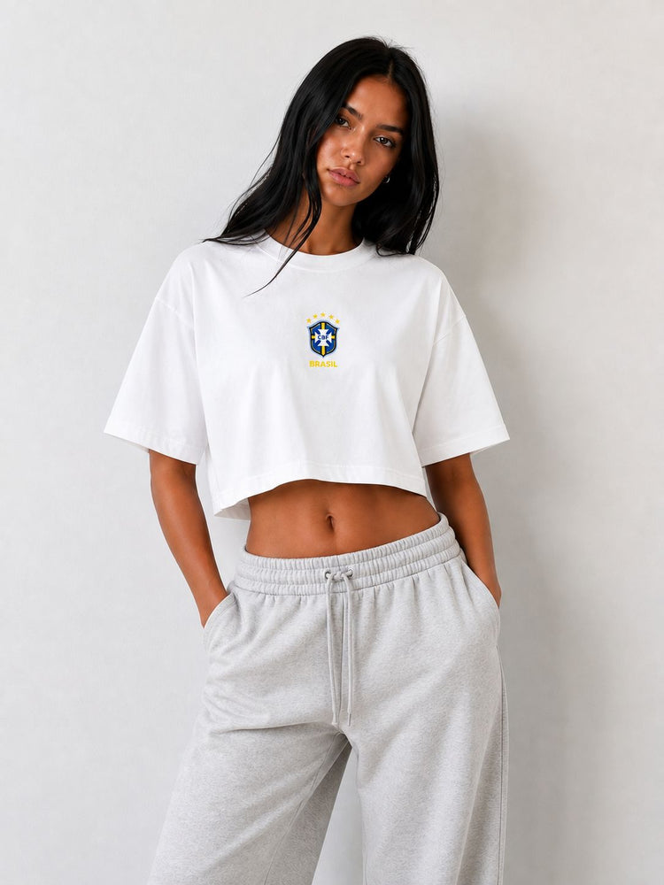 BRAZIL OVERSIZE FEMALE CROP TOP T-SHIRT