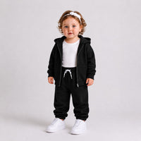 Kids sweatsuit 300 GSM, girls, black