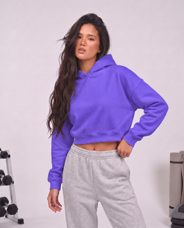 Cropped hoodie purple