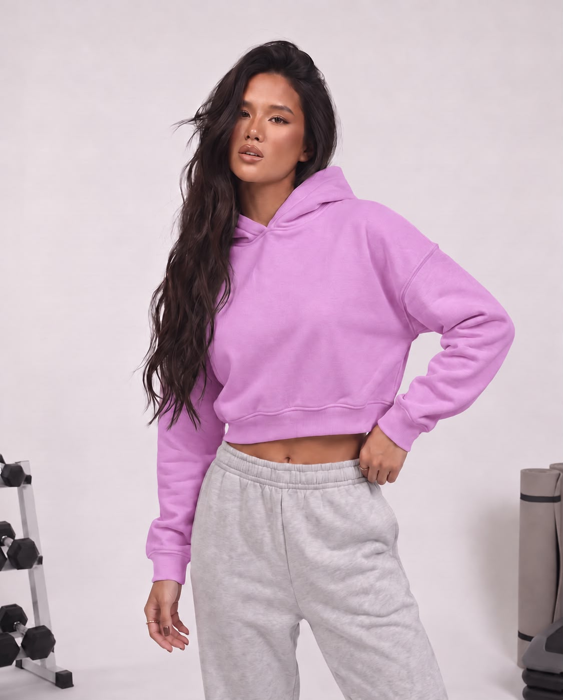 Cropped hoodie lilac