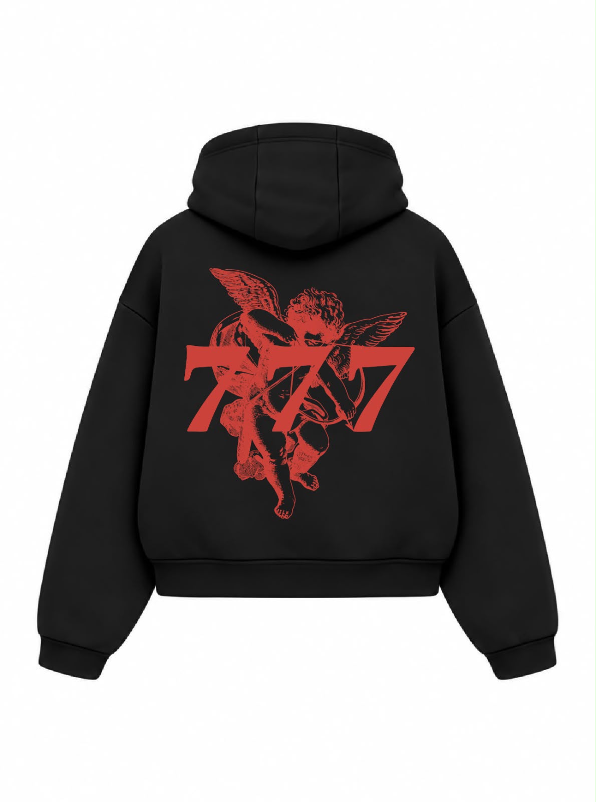 Bloza 777 Cupid Box Cut Hoodie - Black - Back