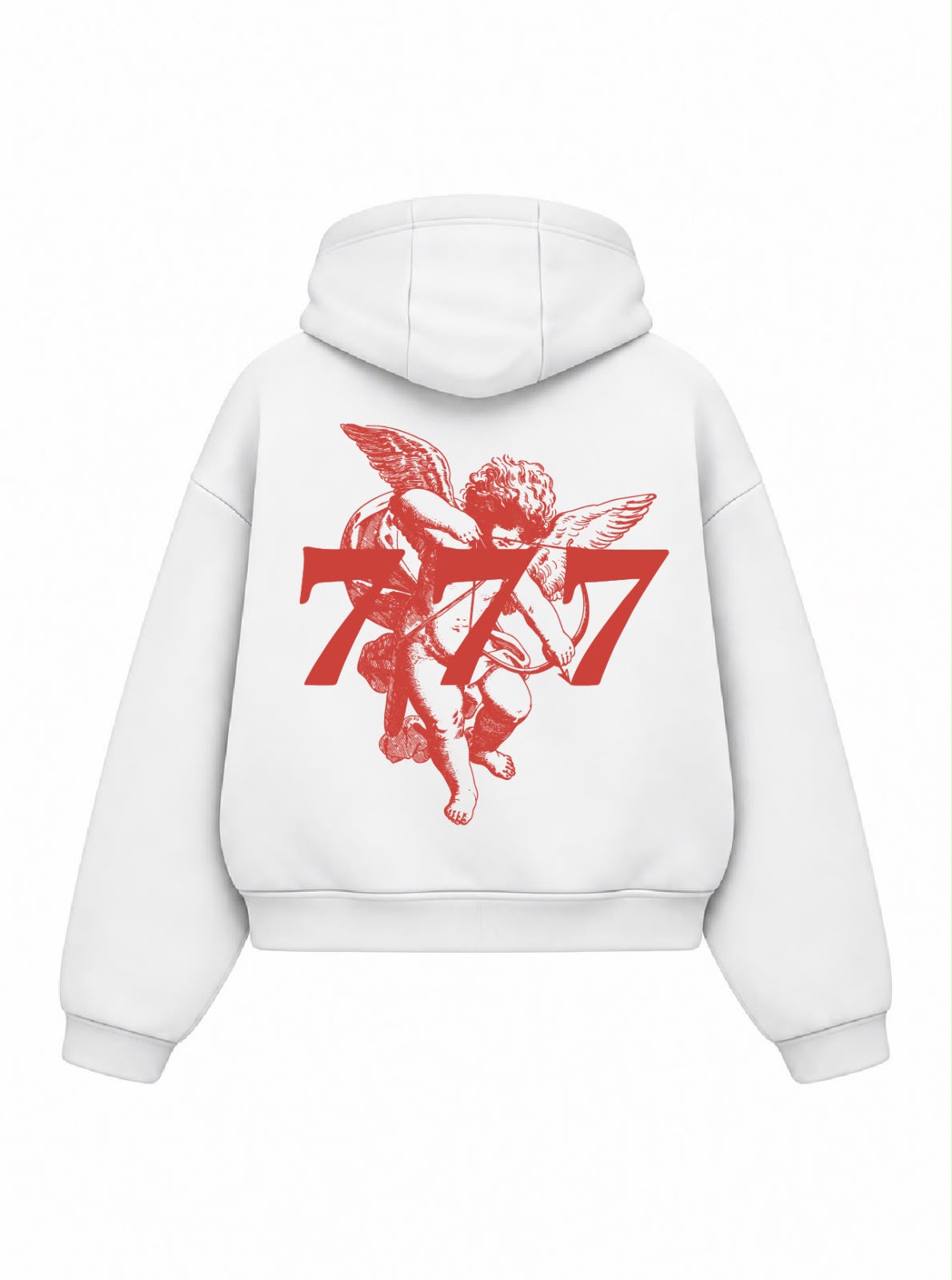 Bloza 777 Cupid Box Cut Hoodie - White - Back