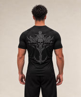 Anchor Skull performance t-shirt in black, back graphic
