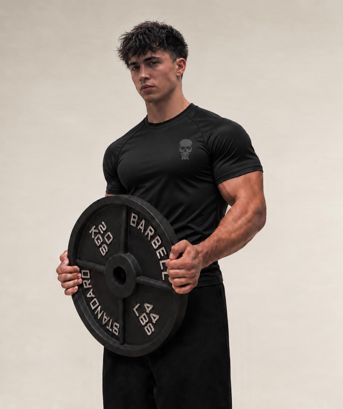 Anchor Skull performance t-shirt in black, front