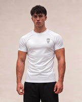 Anchor Skull performance t-shirt in white, front