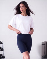 High waisted biker shorts navy blue