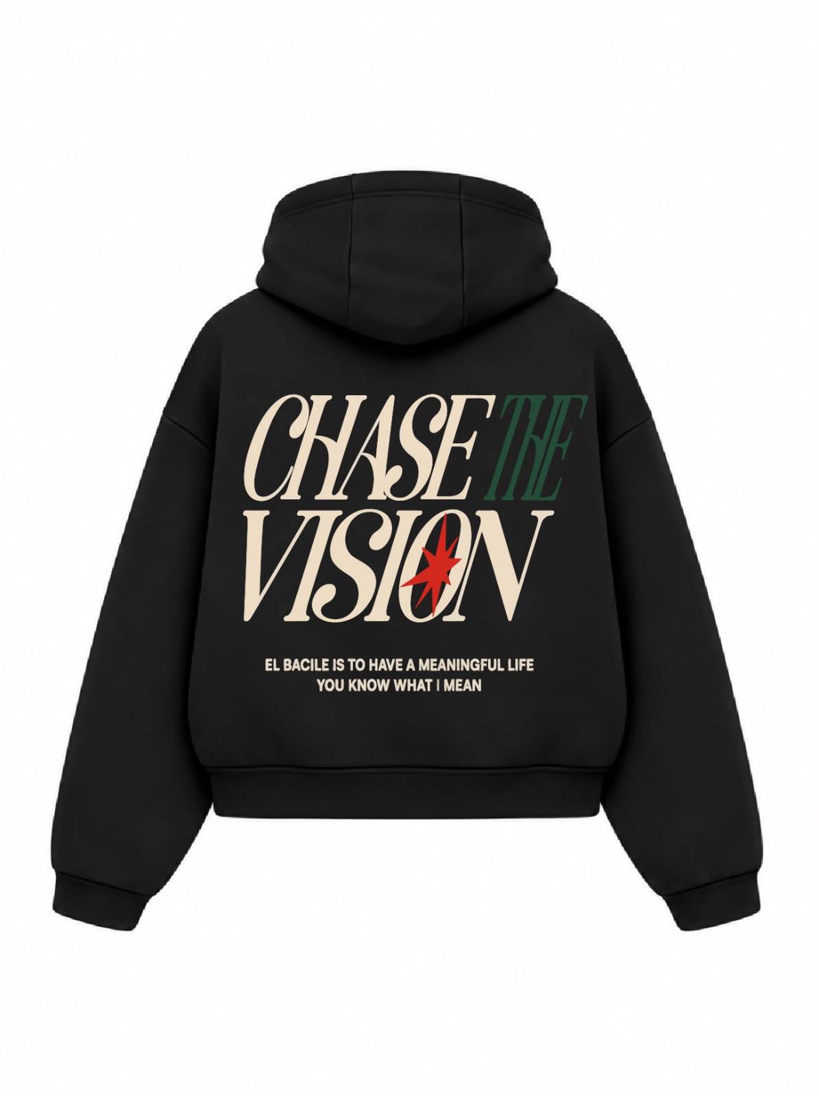 Bloza Chase The Vision Box Cut Hoodie - Black - Back