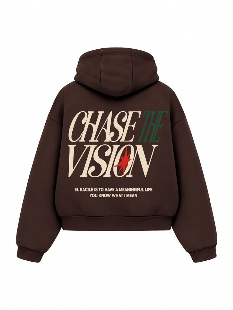 Bloza Chase The Vision Box Cut Hoodie - Brown - Back