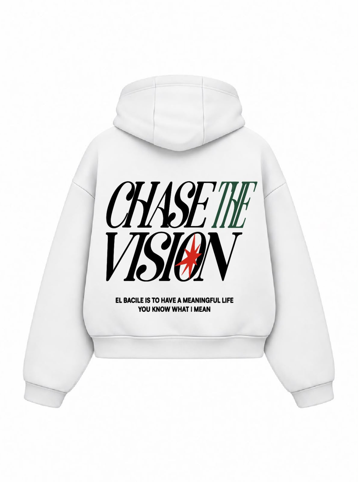 Bloza Chase The Vision Box Cut Hoodie - White - Back