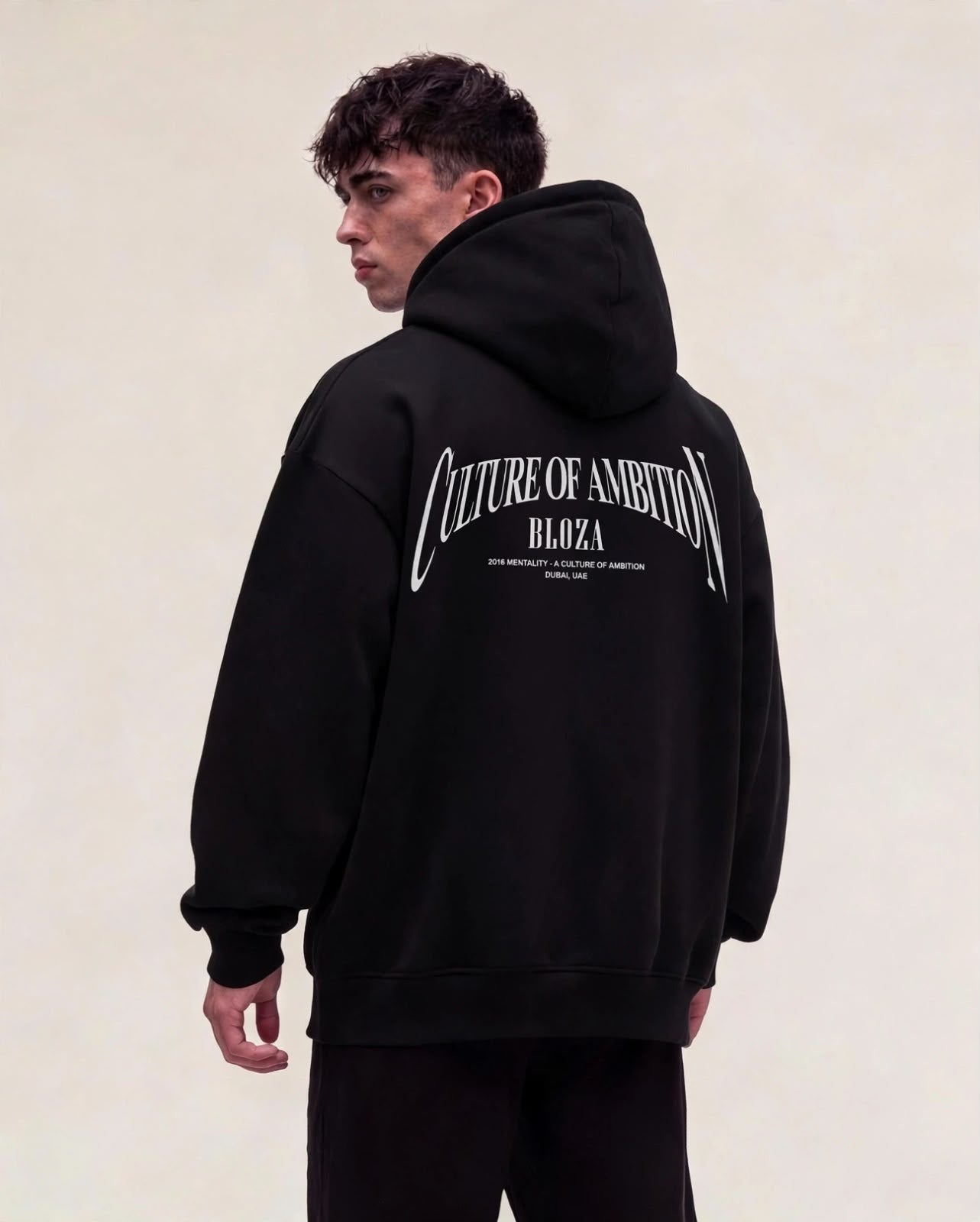 Culture of Ambition hoodie 380 GSM in black, back print
