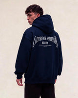 Culture of Ambition hoodie 380 GSM in navy blue, back print