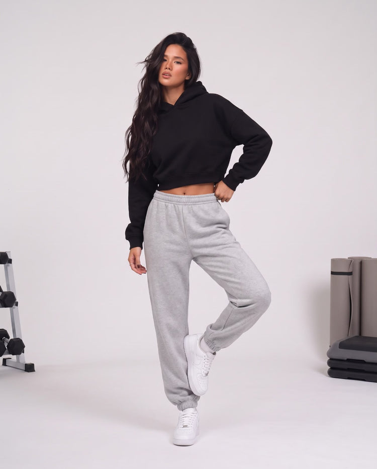 Cropped hoodie black