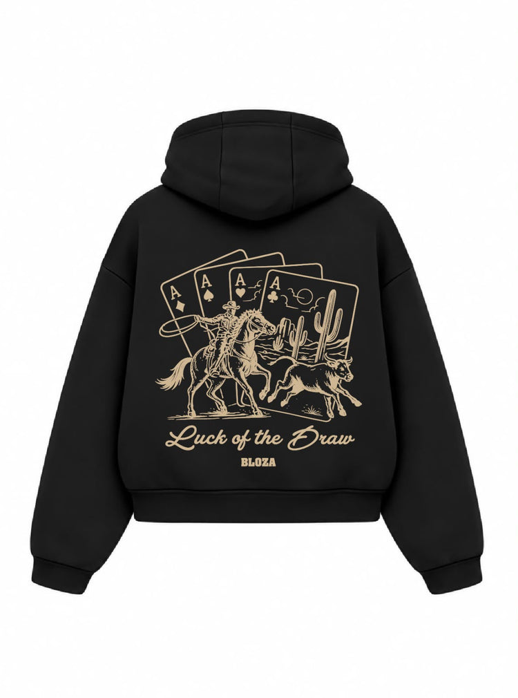 Bloza Luck of the Draw Box Cut Hoodie - Black - Back