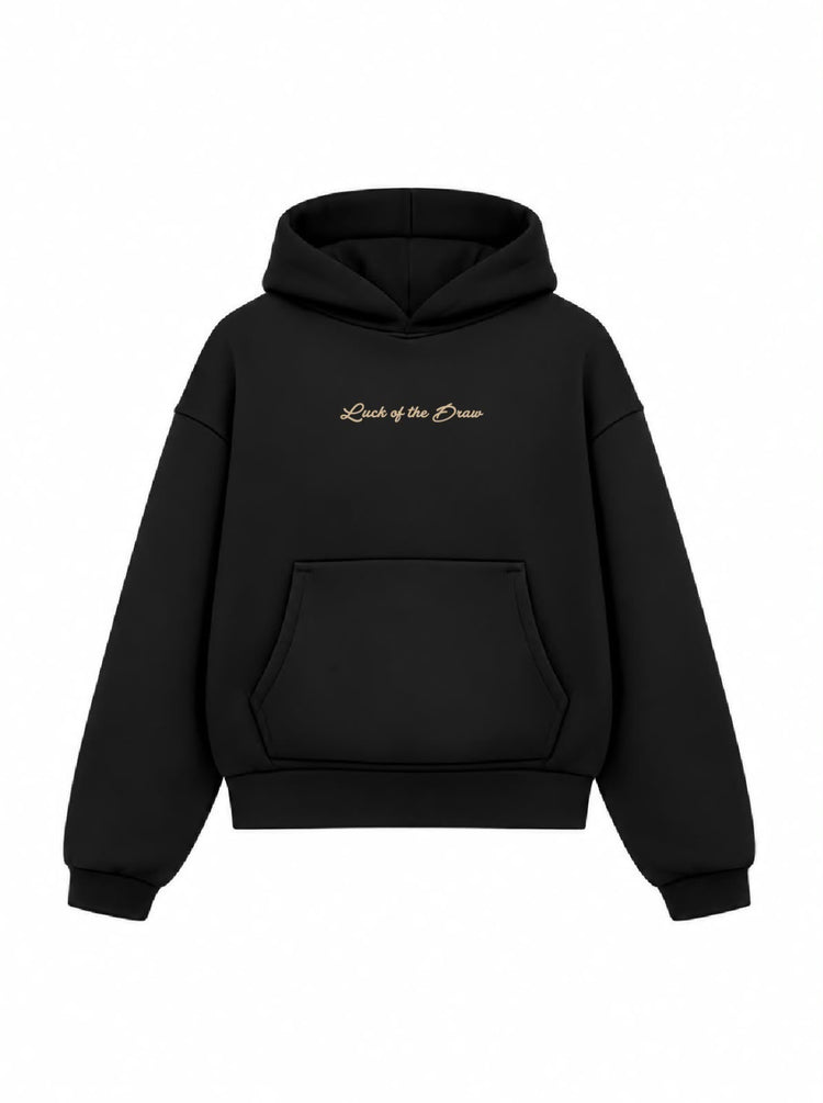 Bloza Luck of the Draw Box Cut Hoodie - Black - Front