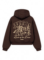 Bloza Luck of the Draw Box Cut Hoodie - Brown - Back