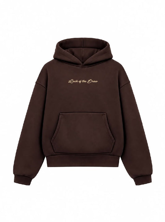 Bloza Luck of the Draw Box Cut Hoodie - Brown - Front