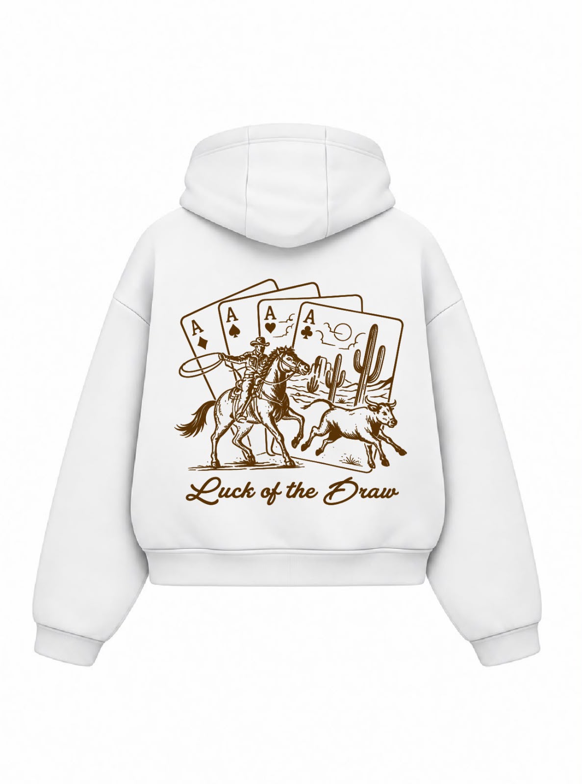 Bloza Luck of the Draw Box Cut Hoodie - White - Back