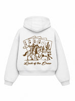 Bloza Luck of the Draw Box Cut Hoodie - White - Back