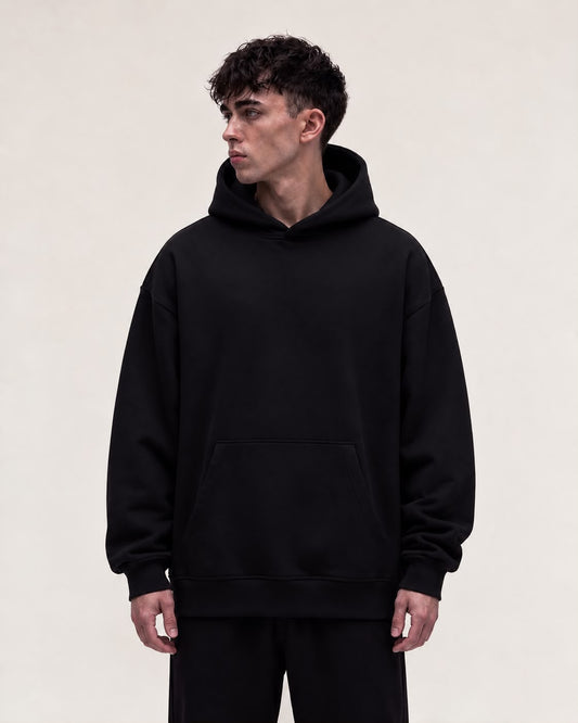 Plain hoodie 380 GSM in black