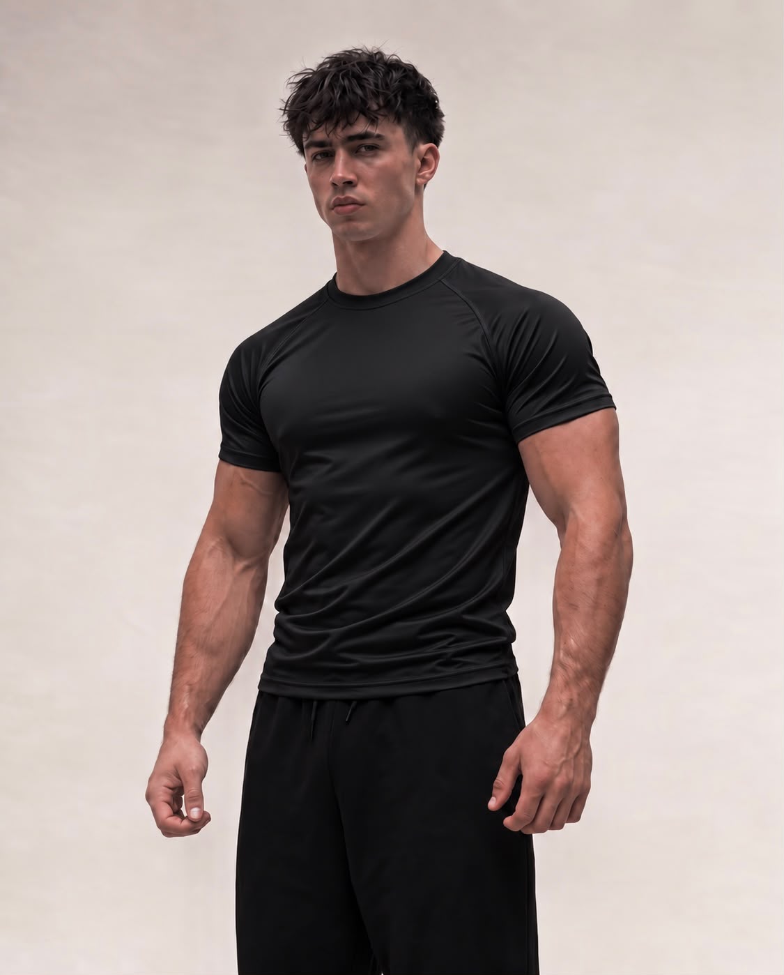 Plain performance t-shirt in black