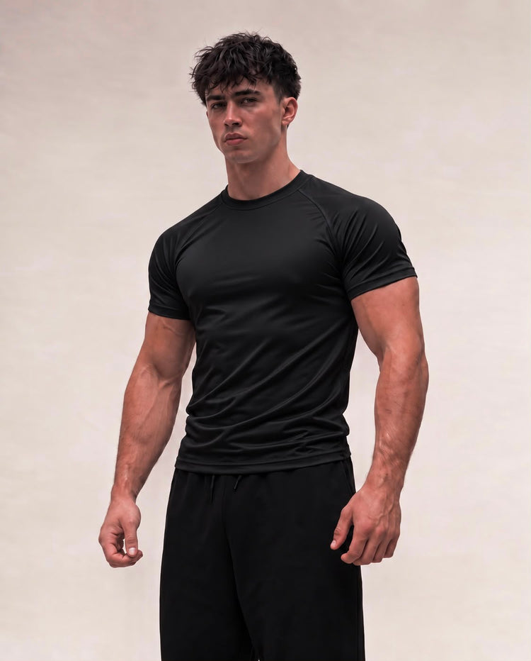 Plain performance t-shirt in black