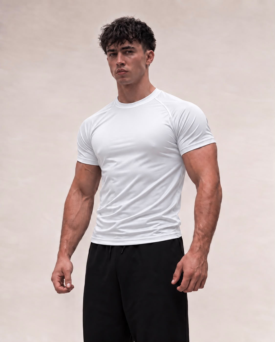 Plain performance t-shirt in white